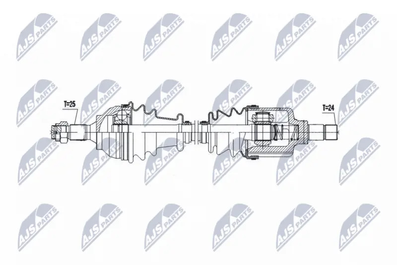 Driveshaft Front Axle Left Semi-automatic NPW-CT-139 NTY for CITROËN