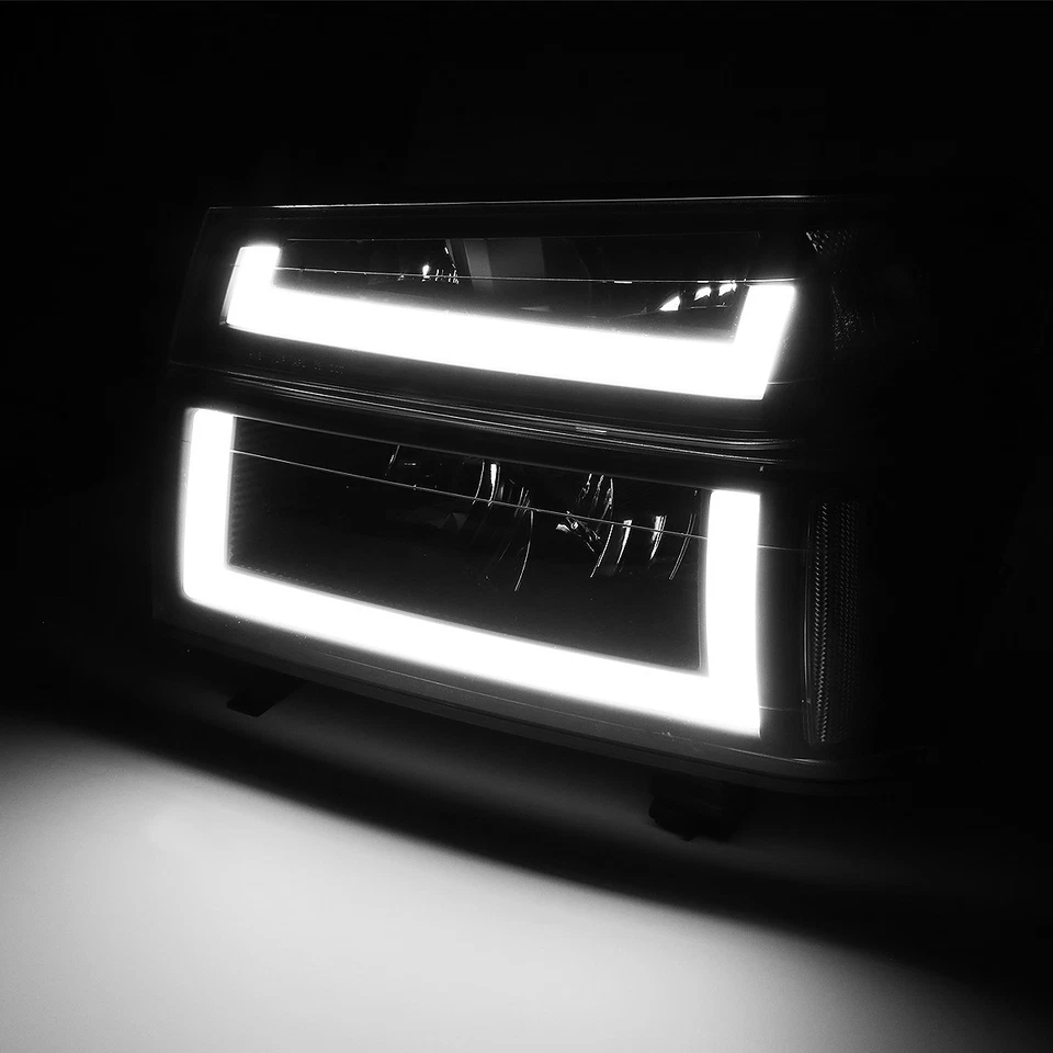 [LED DRL]PARA 04-12 CHEVY COLORADO GMC CANYON FAROS PARACHOQUES LÁMPARAS NEGRO/CLARO Foto 3 de 4
