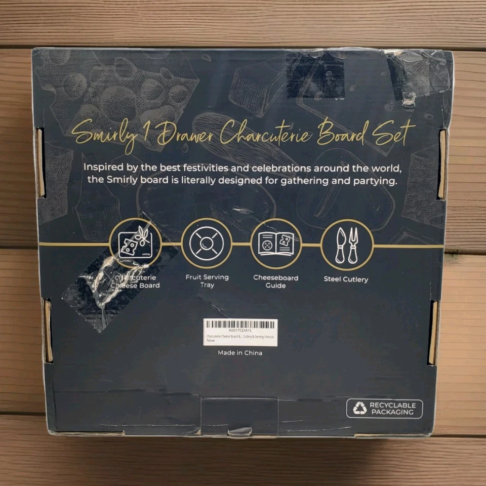 SMIRLY Tablero de Charcutería: Juego de Tablero de Charcutería, Juego de Tablero de Queso/Fruta de Bambú  Foto 3 de 4