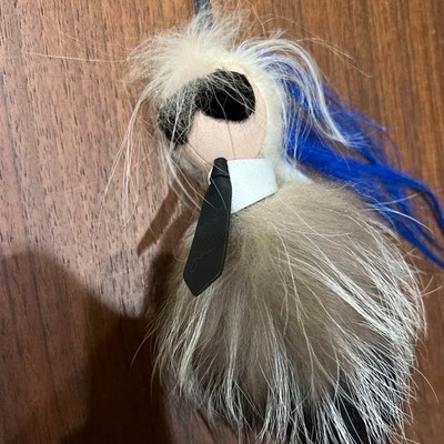 Auth FENDI Karl Lagerfeld Monster Charm Key chain Bag Charm Fur
