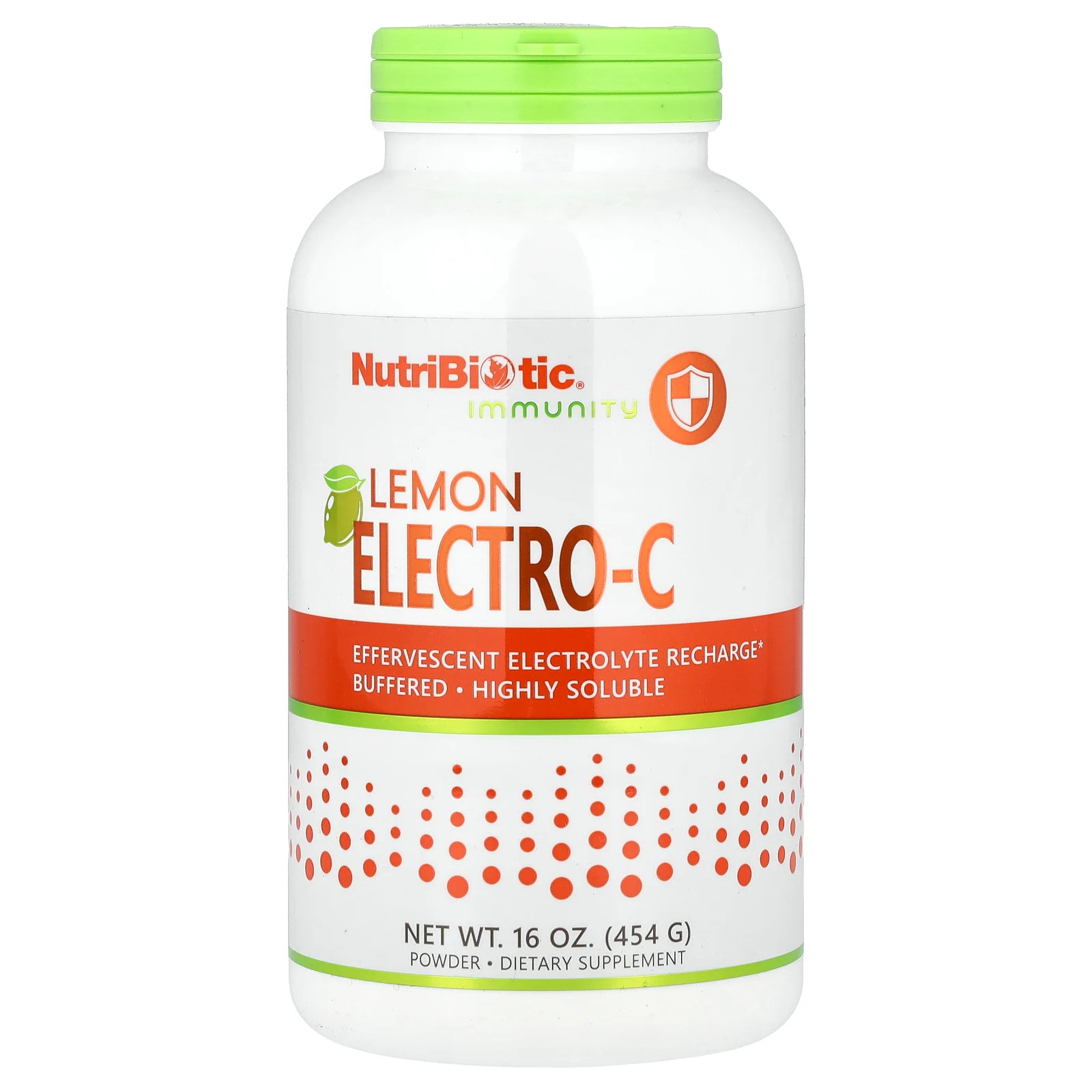 NutriBiotic Buffered Electro-C со вкусом лимона, 16 унций, 454 г, без яиц, без глютена