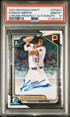 2024 KONNOR GRIFFIN BOWMAN 1ST DRAFT CHROME PRSPCT AUTOS #CPAKG PSA 10 🔥