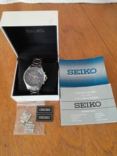 Vintage Seiko Chronograph 7T92 Watch Made In Japan Box And Booklets