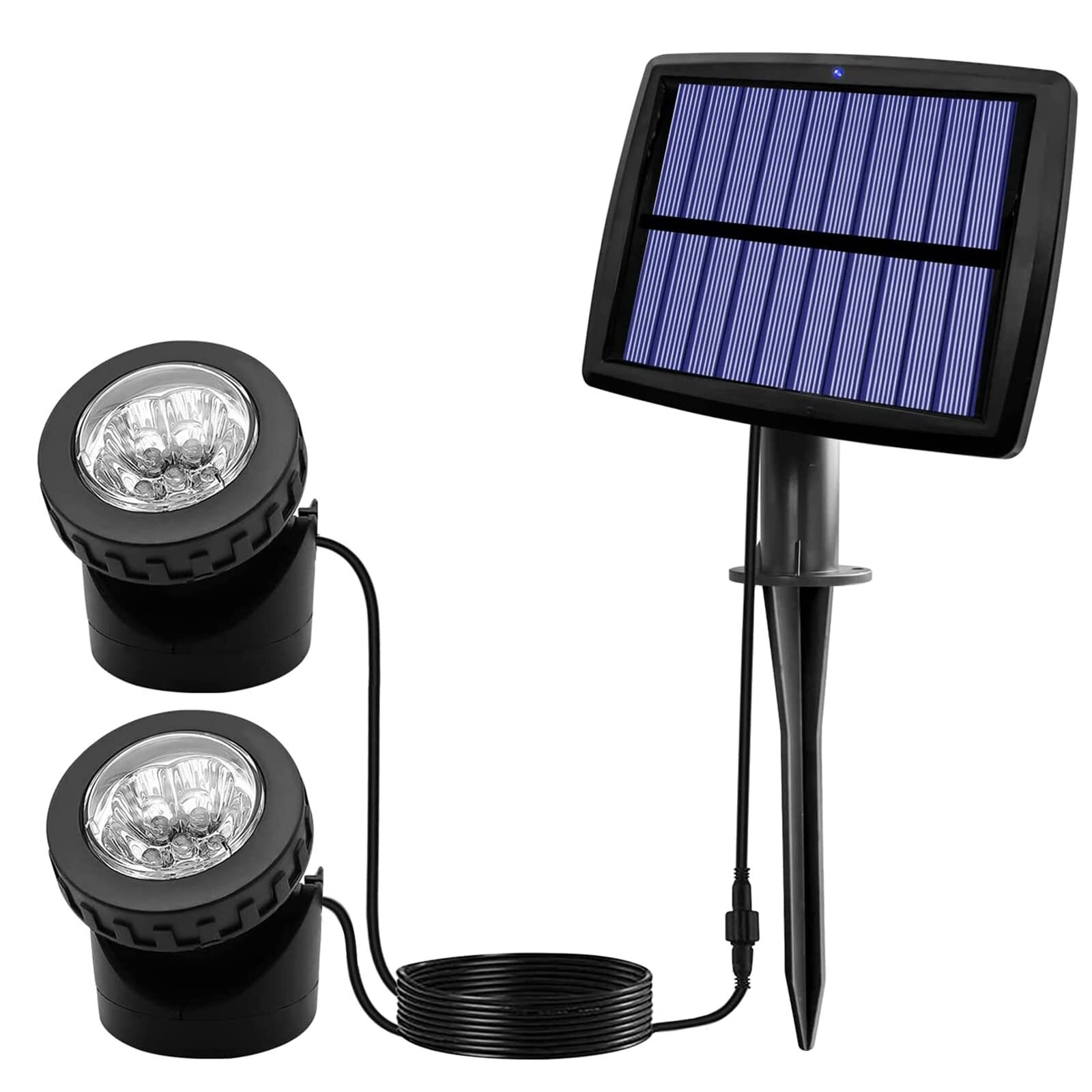 Solar Pond Spotlights 2 In 1 12 Led Solar Underwater Lights With Dual Head Water