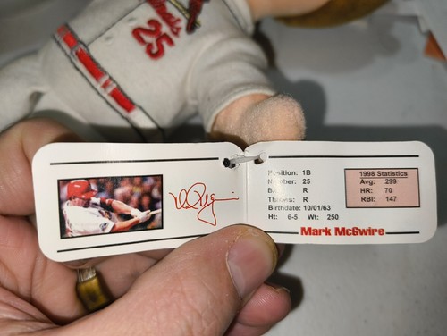 1998 Mark McGwire St. Louis Cardinals 11" Plush Collectible Highlight MLB New - Picture 9 of 12