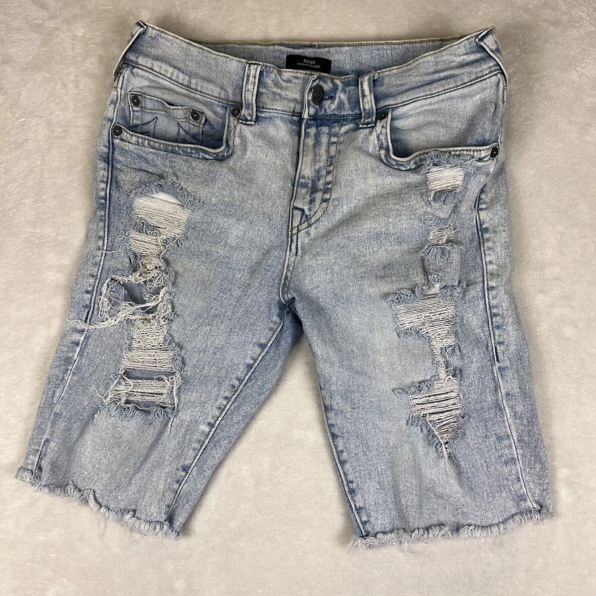 True religion ripped jean shorts mens clearance