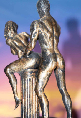 Female, Male, Seated - Sculpture and Tabletop Decoration Statue