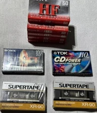 (9) Various "Blank" Audio Cassette Tapes “NEW” (Sealed)
