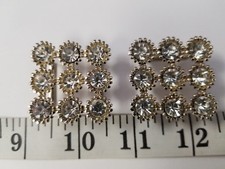 VINTAGE DECORATIVE BUCKLES lot of 2 SWAROVSKI SHINY CRYSTALS METAL TUZ3365