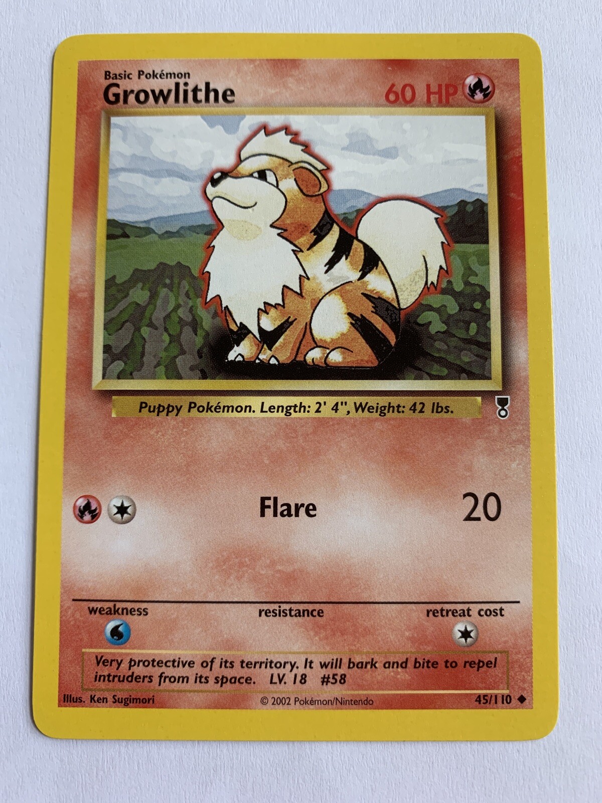 Pokemon Growlithe NM-Mint 45/110 Legendary Collection