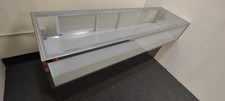 Display Showcase 6 ft Glass/Chrome/Wood Lighted Storage Adjustable Shelves