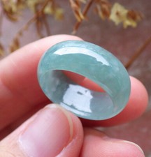 Certified Icy Green Burma Natural A JADE Jadeite Circle RING USA. 6.25    609454