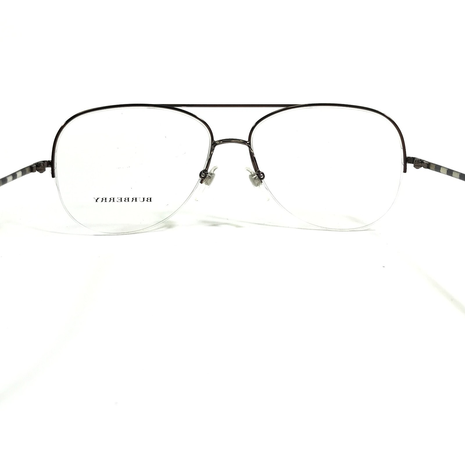 Burberry Eyeglasses Frames B 1226 1143 Brown Round Nova Check Half Rim 57-15-135 thumbnail 7