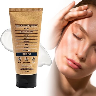 Sky and Sol Natural Mineral Sunscreen SPF 50 3 oz Natural Tallow & Zinc Oxide