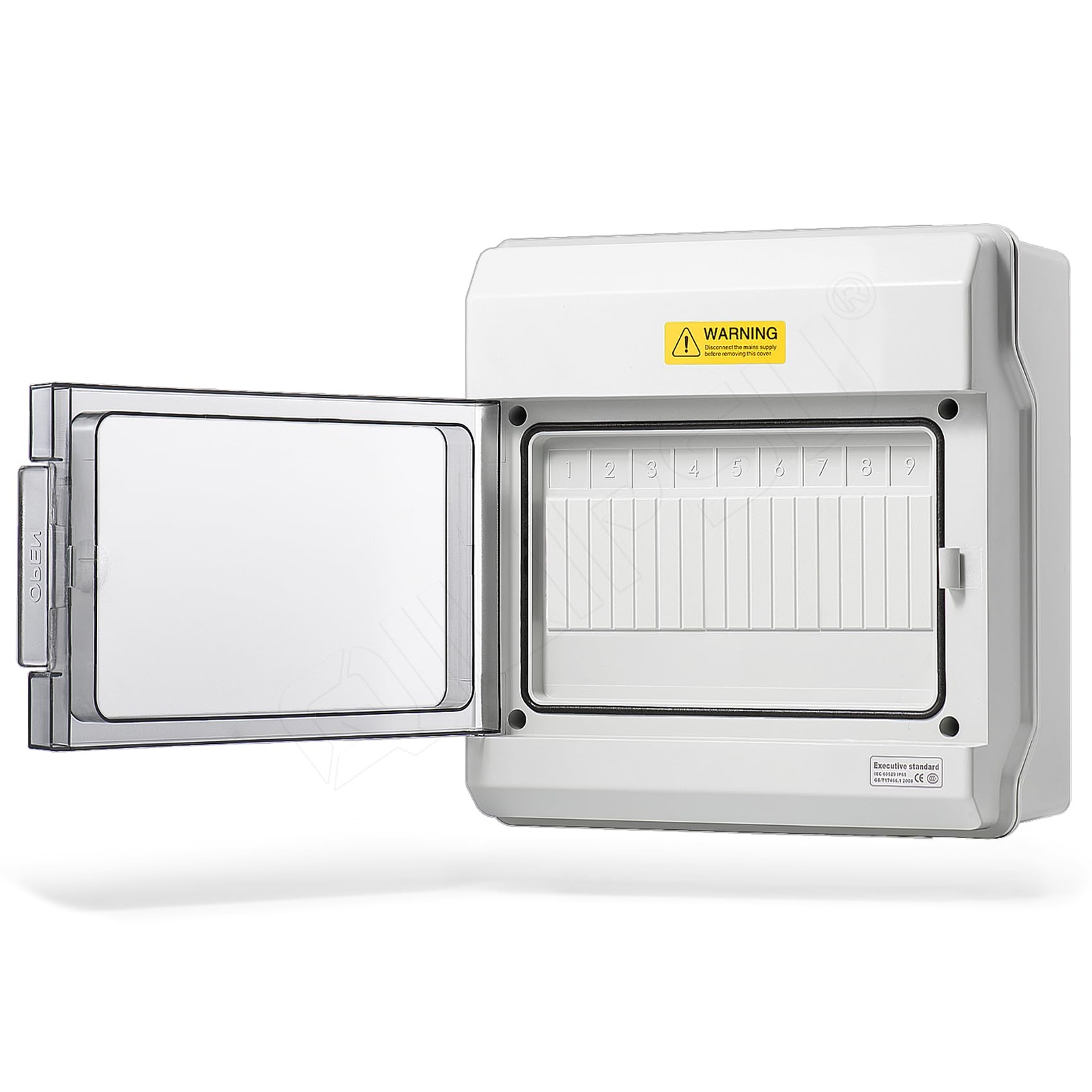 QILIPSU 9 Way Outdoor Breaker Box IP65 PC/ABS Alloy Plastic Din Rail Power Distr