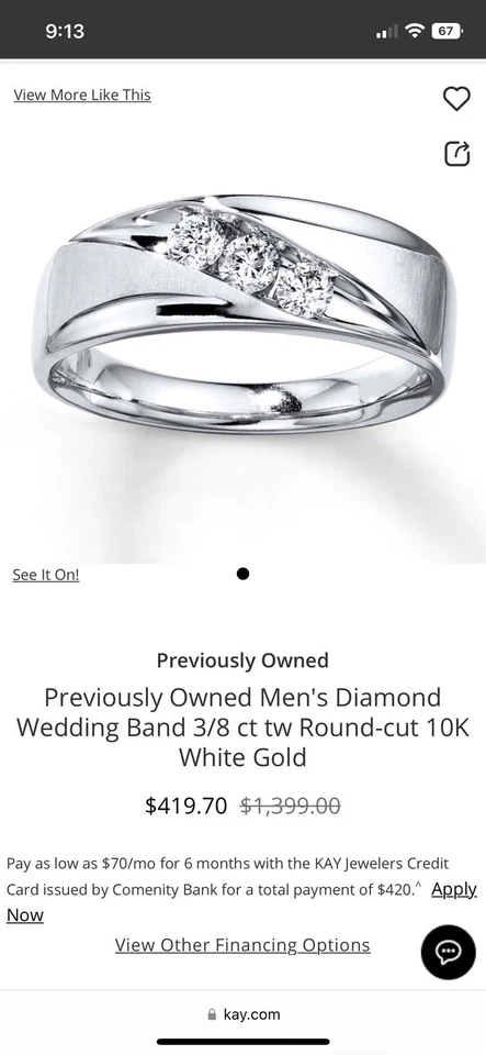 anillo de diamantes para hombre usado Foto 3 de 3