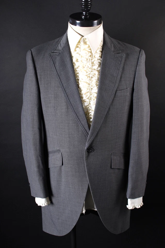 Chaqueta Esmoquin After Six Vintage Años 70 Gris Oscuro Poliéster Hombre’s 42R Ropa Formal Foto 2 de 4