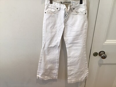 Gap Mädchen weiße lange und schlanke Jeans Alter 8-9 Ex Zustand