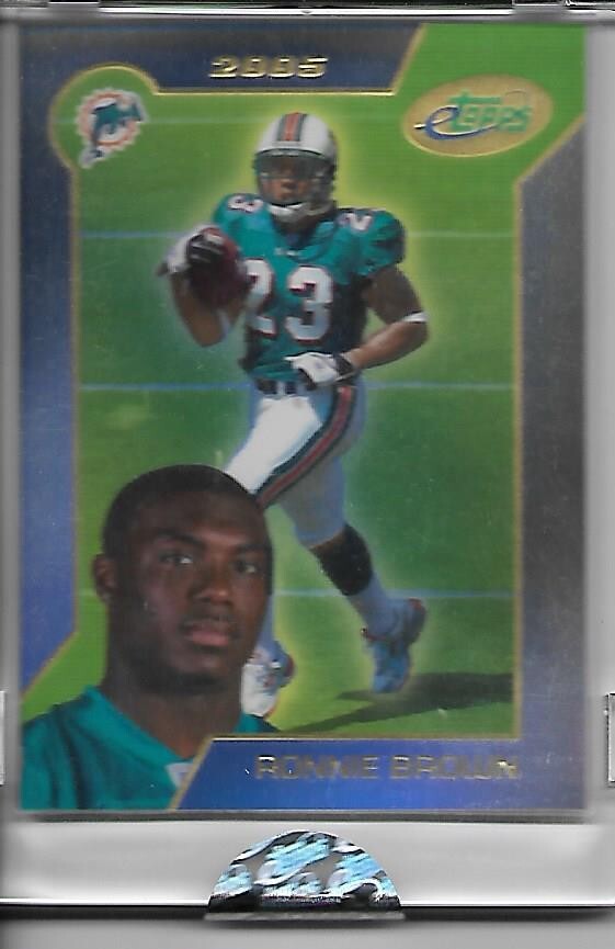 2005 eTopps e Topps Ronnie Brown RC Chrome Refractor Finish Dolphins Football