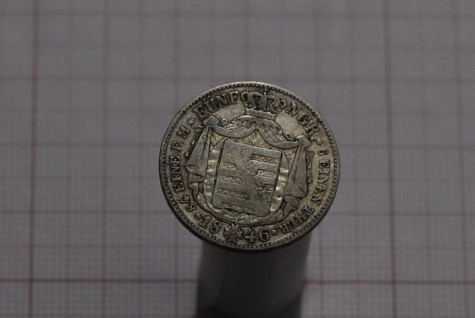 🧭 🇩🇪 GERMANY SAXONY 1/6 THALER 1846 F SILVER SHARP DETAILS B79 #Z3358 - Image 3 of 3