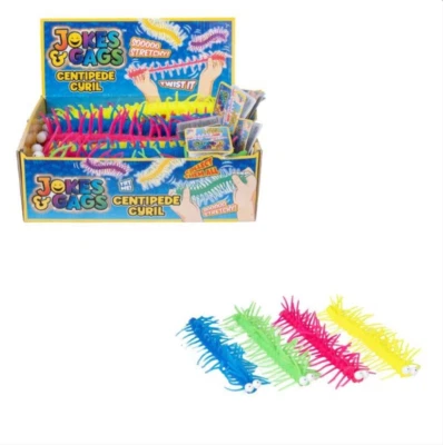 HOT BARGAINS Mega Stretchy Centipede Bug Colourful Squishy Fidget Stress Toy for Parties