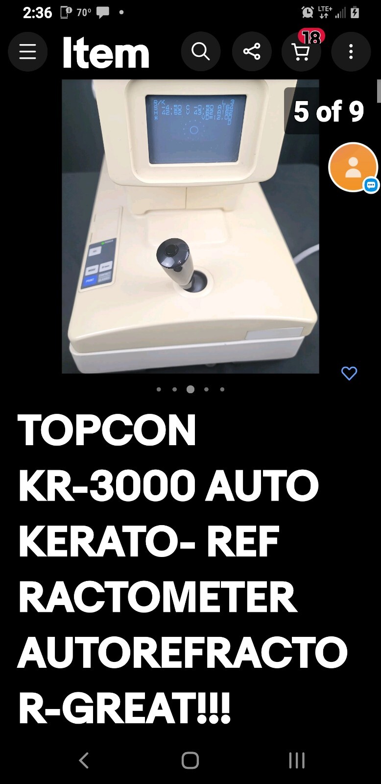 TOPCON KR3000 AUTO KERATO REFRACTOMETER eBay