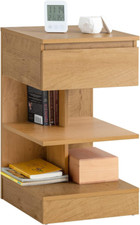 Tavolino da divano, tavolino da soggiorno, Comodini letto,con cassetto, Naturale