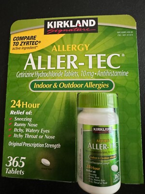   Kirkland Signature Aller-Tec, Zyrtec 365 Tablets EXP  09/2027   
