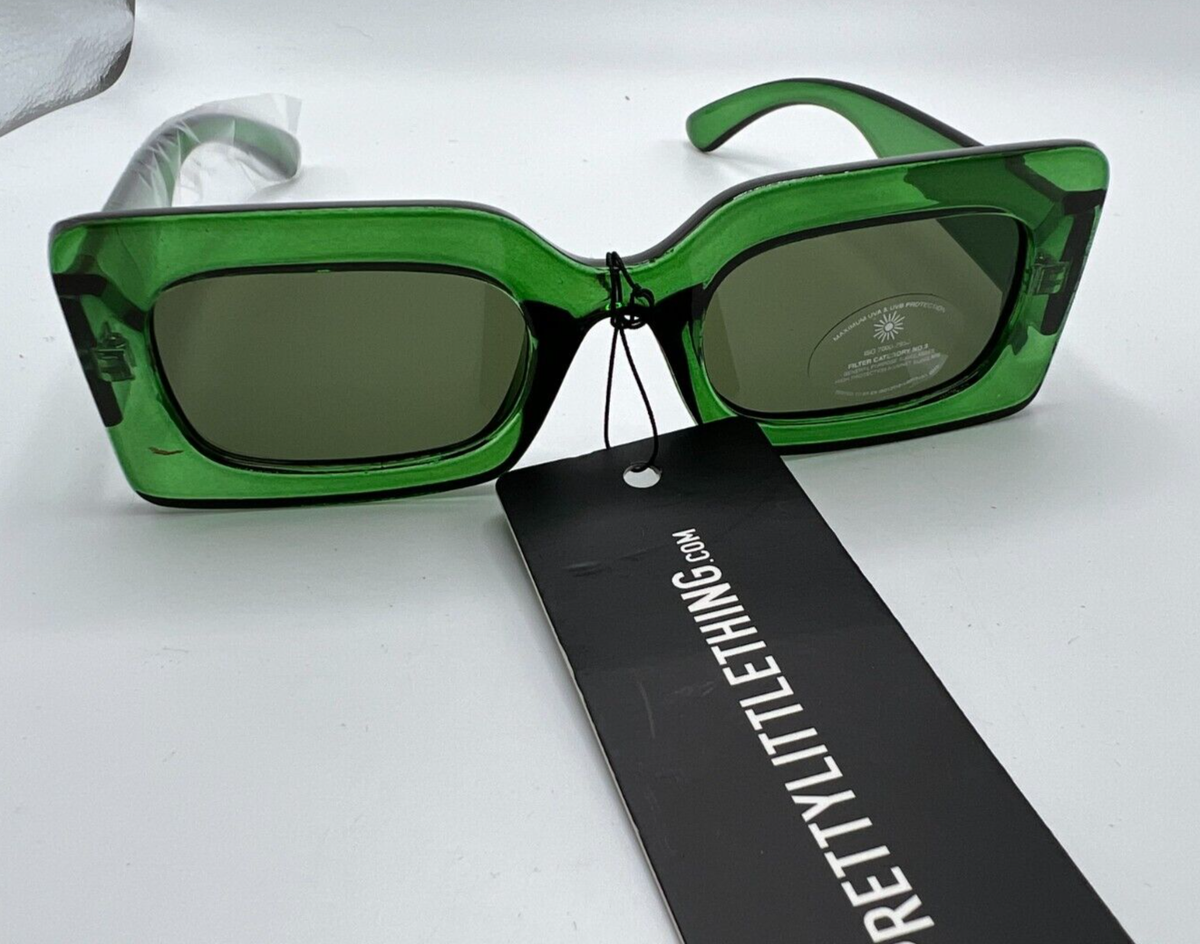 PrettyLittleThing Green Chunky Square Frame Sunglasses One  display picture 2