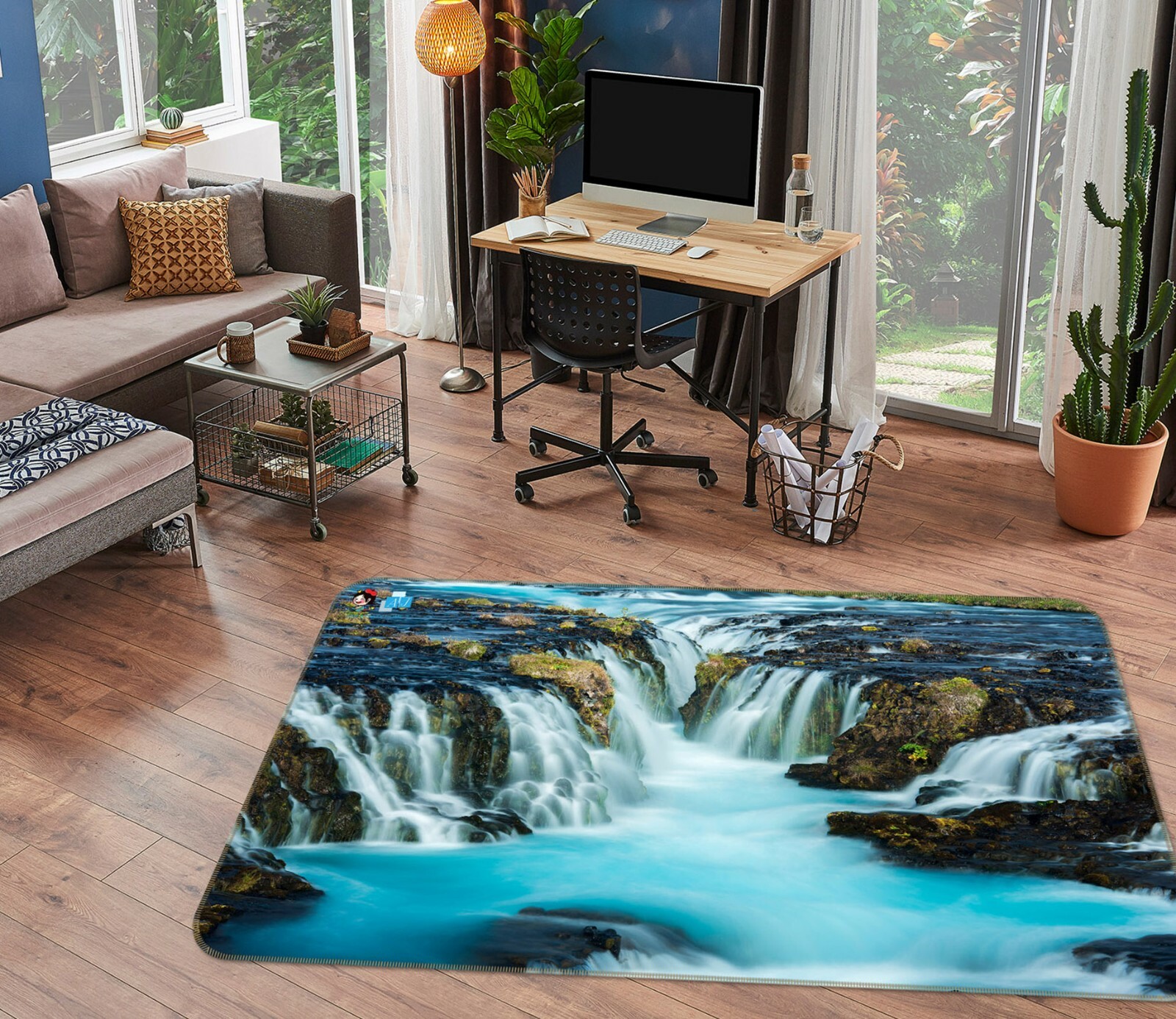 3D Waterfall River ZHUB637 Game Non Slip Rug Mat Photo Carpet Amy