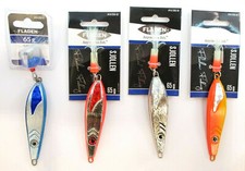 4 Fladen Sjollen 65 gram Holographic Panel Fishing Pirk Silver Blue Red Orange