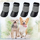 4PCS Dog Puppy Shoes Anti-Slip Pet Boots Socks Waterproof Paw Protector Outdoor