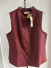 NWT Fabindia Nehru Sleeveless Jacket Vest Mandarin Collar 100 silk burgundy M