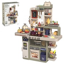 Cucina giocattolo cucina per bambini con accessori cucina, luce, spray, suono ed effetti acqua