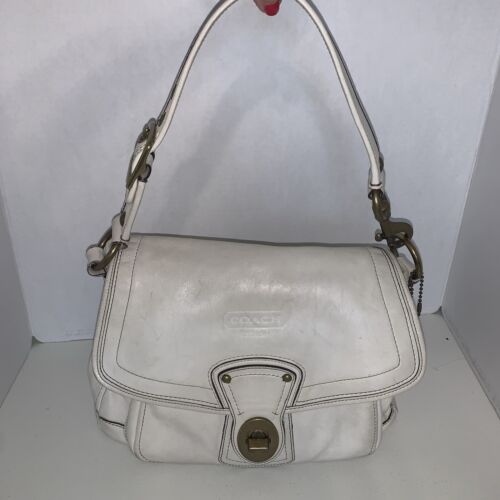 Vintage Coach Legacy Ali White Vanchetta Leather #10329 Handbag 10x12x5 - Picture 1 of 17