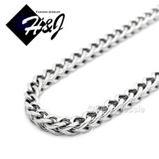 24"30"36"MEN Stainless Steel 4.5mm Silver Franco Box Cuban Curb Chain Necklace