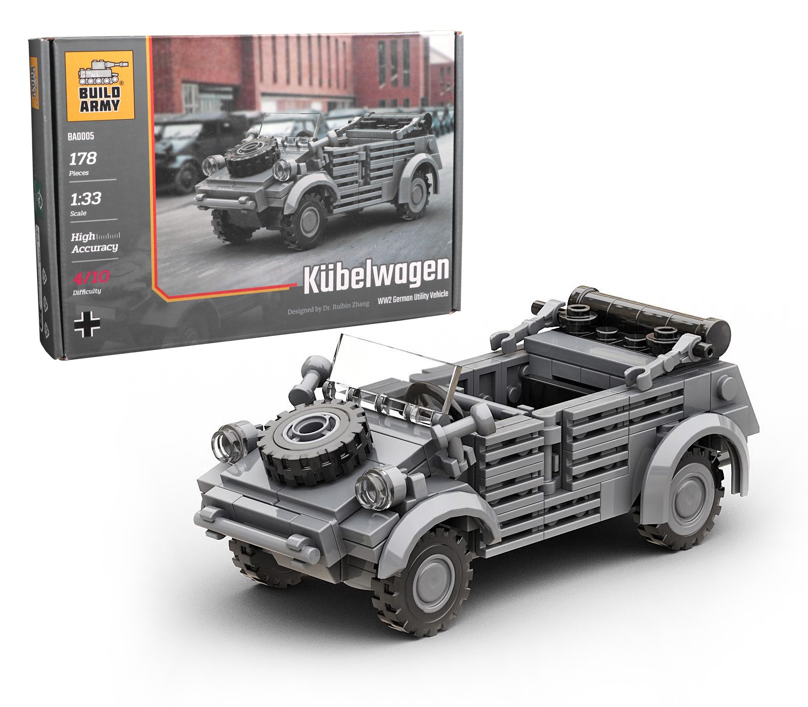 Build Army Kubelwagen Car Brick Build Model Kit