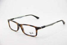 NEW RAY-BAN RB 7017 5200 HAVANA GUNMETAL BLACK AUTHENTIC EYEGLASSES 56-17