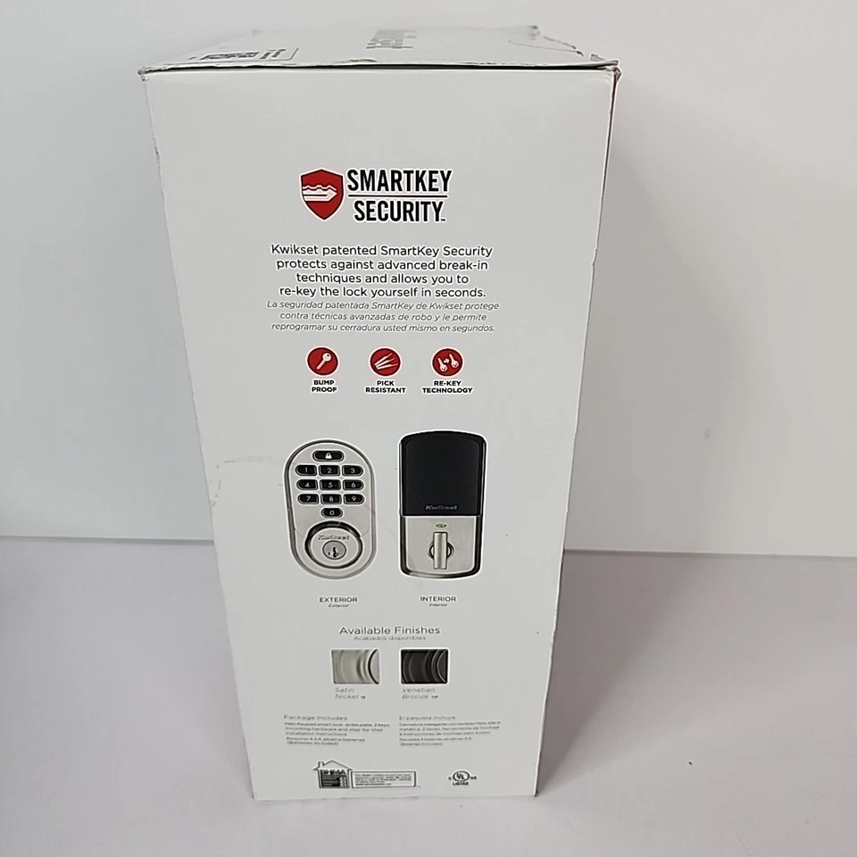 Kwikset HALO Satin Nickel WiFi Electronic Keypad Smart Lock Deadbolt w/ SmartKey - Image 3 of 4