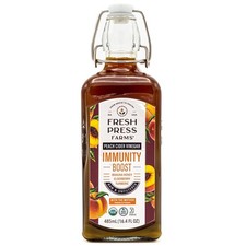 Organic Immunity Boost Peach Cider Vinegar with Mother 16.4 oz Raw Unfiltered