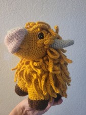 Highland Cow New Handmade Crocheted with tongue out