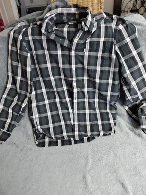 Levi's Men's M Plaid Shirt Standard Fit Pearl Button Long Sleeve White Tab A 33