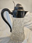 Kristallkaraffe mit Silberhenkel, Silberdeckel