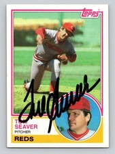 TOM SEAVER 1983 Topps Autographed MLB card TTM/IP signature