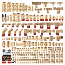 250 Pcs Brass DOT Air Brake Line Fittings  Air Nylon Tube Compression Fittings