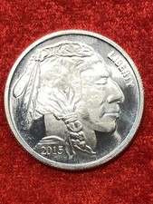 2015 1 oz Buffalo Indian Silver Round .999 Fine