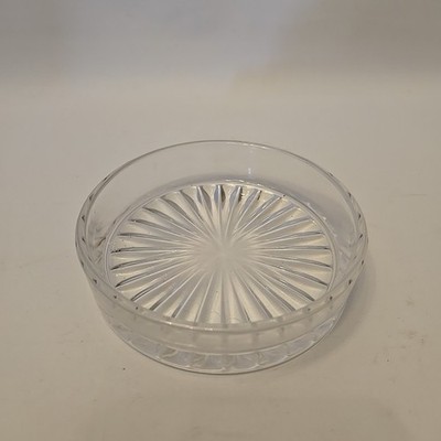 Clear Glass Coaster Dish - Starburst Pattern - Vintage/Modern Home Decor