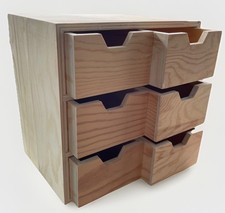 Mini Wooden Cube Chest Of 6 Drawers, Storage Box, Jewellery Box 28 x 28 x 20cm