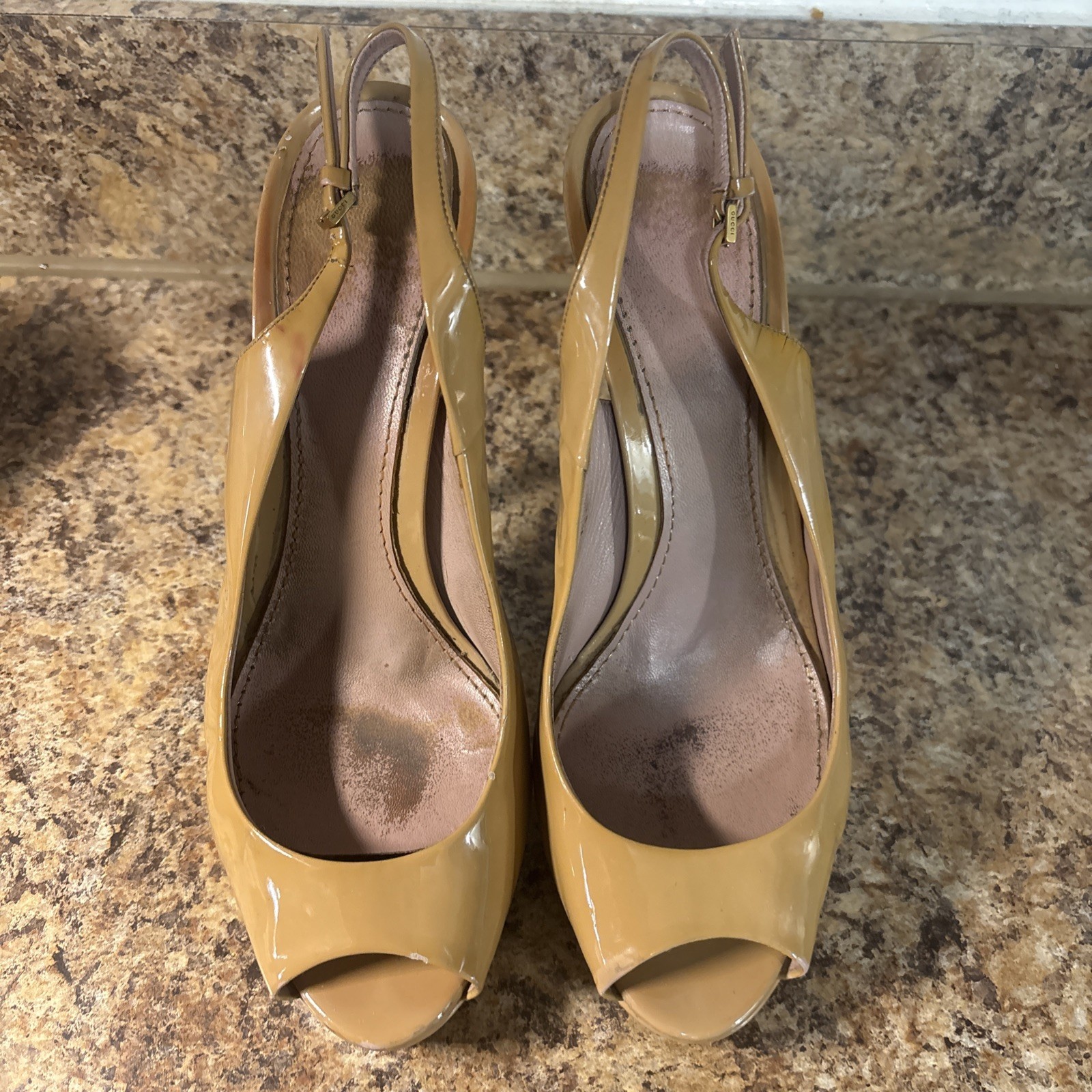 GUCCI SOFÍA   Platform Nude Slingback Open Toe St… - image 9