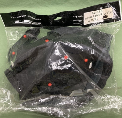 NEW LS2 02-376 Helmet Accessories  Helmet Liner & Ear Pads Black  LARGE